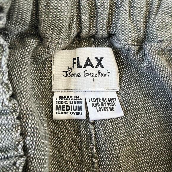 Vintage Flax by Jeanne Engelhart Green Brown Knit Trouser Pants High Rise Size M - Picture 2 of 9